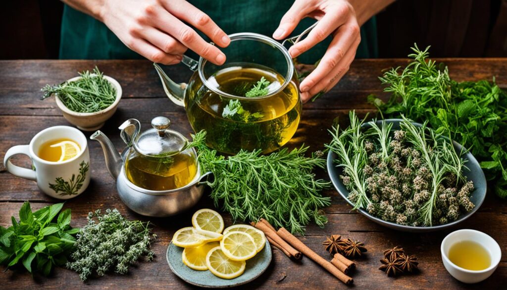 brewing herbal teas
